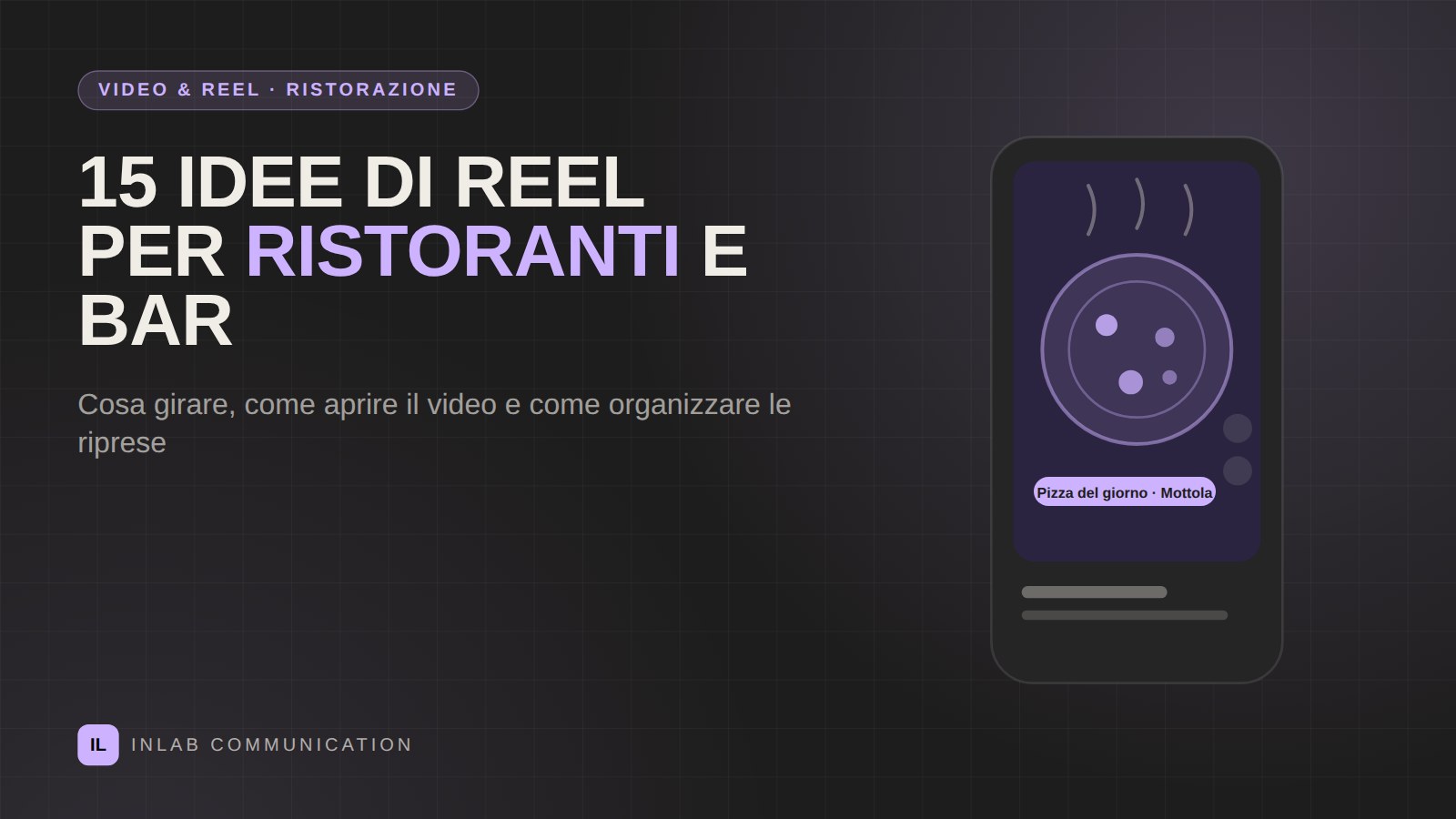 Smartphone che mostra il reel di una pizza del giorno appena sfornata