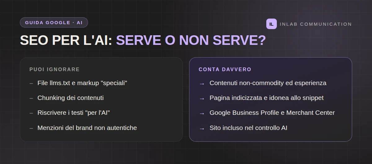 Tattiche GEO che Google dice di ignorare e fattori che contano per le AI Overviews